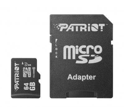 PATRIOT 64 GB microSDXC UHS-I + SD adapter PSF64GMCSDXC10