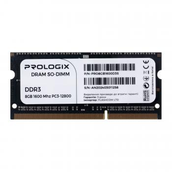 Prologix 8 GB SO-DIMM DDR3 1600 MHz (PRO8GB1600D3S)