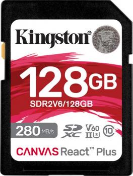 Kingston 128 GB SDXC Class 10 UHS-II U3 Canvas React Plus (SDR2V6/128GB)