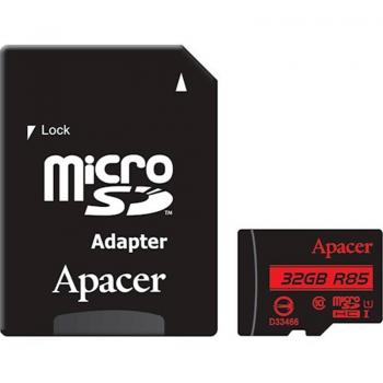 Apacer 32 GB microSDHC Class 10 UHS-I R85 + SD adapter AP32GMCSH10U5-R