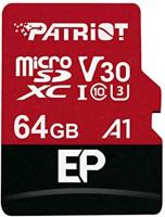PATRIOT 64 GB microSDXC UHS-I U3 V30 A1 EP + SD adapter PEF64GEP31MCX