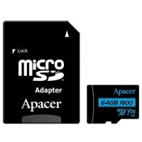 Apacer 64 GB microSDXC UHS-I U3 + SD Adapter AP64GMCSX10U7-R