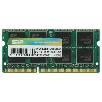 Silicon Power 8 GB SO-DIMM DDR3 1600 MHz (SP008GBSTU160N02)