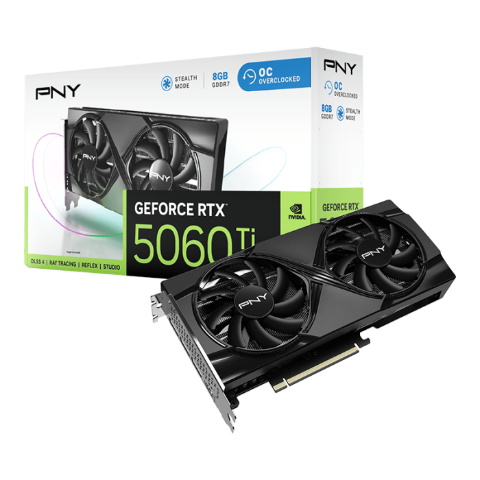 PNY GeForce RTX 5060 Ti VERTO OC Dual Fan (VCG5060T8DFXPB1-O)