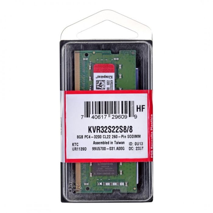 Kingston 8 GB SO-DIMM DDR4 3200 MHz (KVR32S22S8/8)
