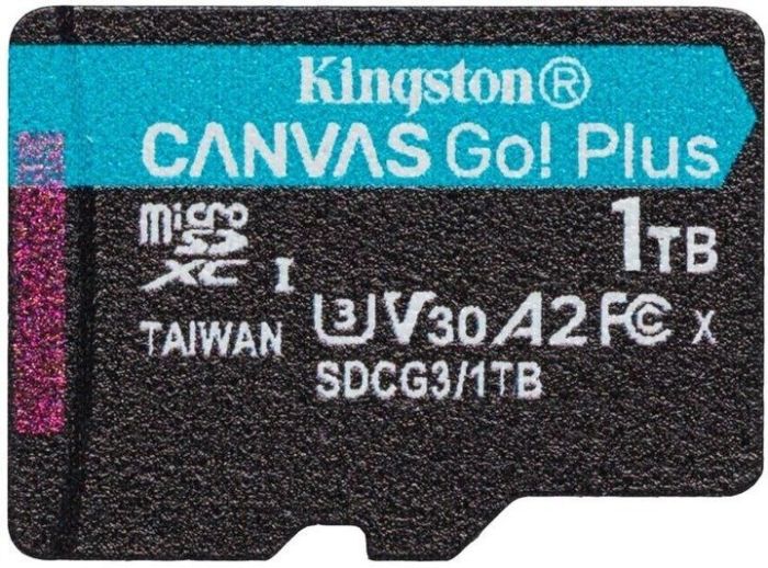 Kingston 1 TB microSDXC Canvas Go! Plus UHS-I U3 V30 A2 Class 10 (SDCG3/1TBSP)