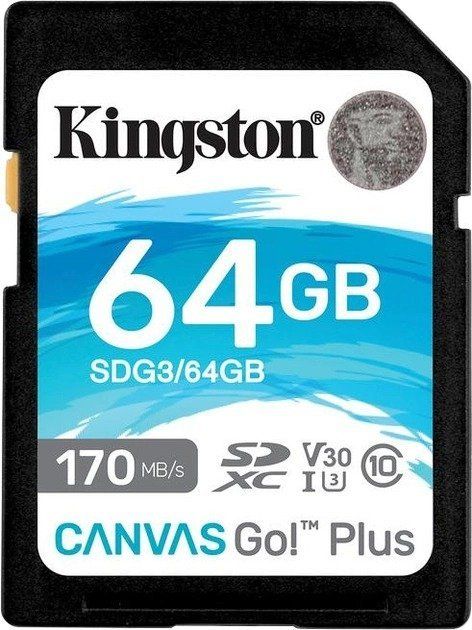Kingston 64 GB SDXC class 10 UHS-I U3 Canvas Go! Plus SDG3/64GB