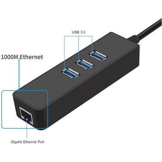 Dynamode 3-Port (USB3.0-Type-A-RJ45-HUB3)