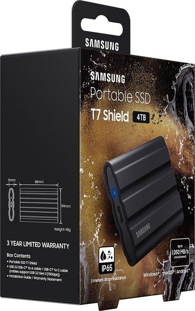 Samsung T7 Shield 4 TB Black (MU-PE4T0S)