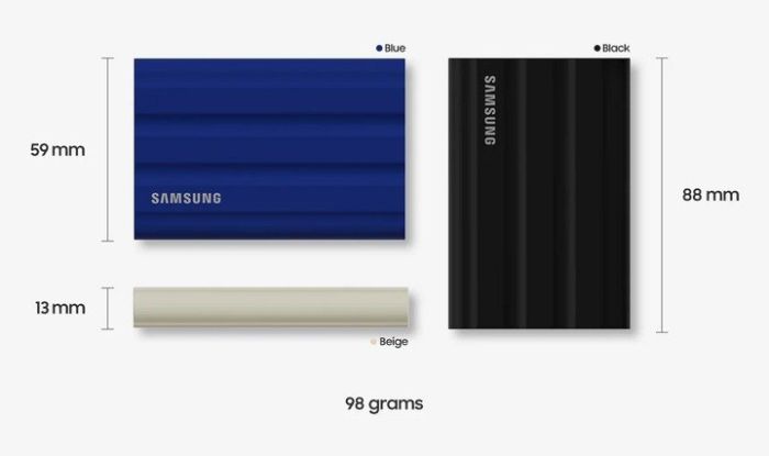 Samsung T7 Shield 2 TB Blue (MU-PE2T0R)
