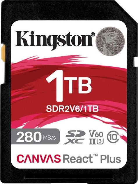 Kingston 1TB SDXC Class 10 UHS-II U3 Canvas React Plus (SDR2V6/1TB)