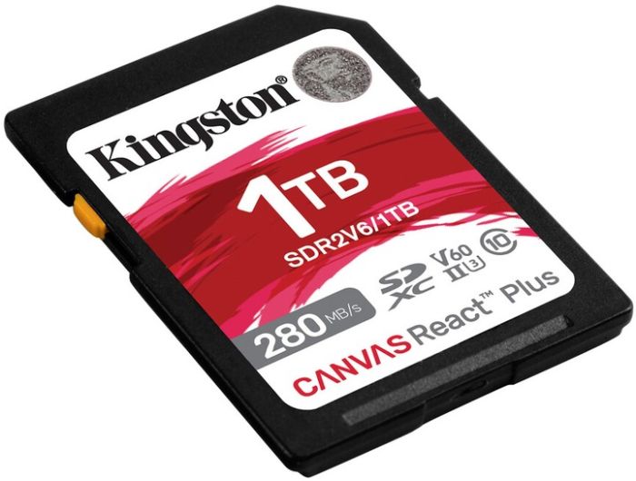 Kingston 1TB SDXC Class 10 UHS-II U3 Canvas React Plus (SDR2V6/1TB)