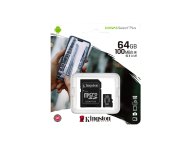 Kingston 64 GB microSDXC Class 10 UHS-I Canvas Select Plus + SD Adapter SDCS2/64GB Kingston 64 GB microSDXC Class 10 UHS-I Canvas Select Plus + SD Adapter SDCS2/64GB