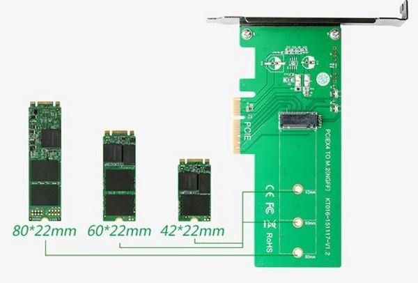 Maiwo Multi-Size PCI-E to M.2 PCIe SSD/SATA to M.2 SATA SSD (KT016)