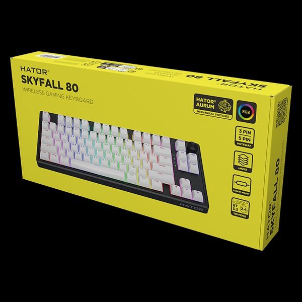 Клавіатура HATOR Skyfall 80 Wireless Black-White (HTK3180UA)