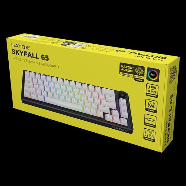 Клавіатура HATOR Skyfall 65 Wireless Black-White (HTK3160UA)