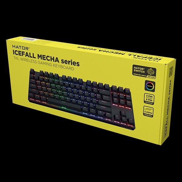 Клавіатура HATOR Icefall Mecha TKL wireless Rainbow Black (HTK287UA)