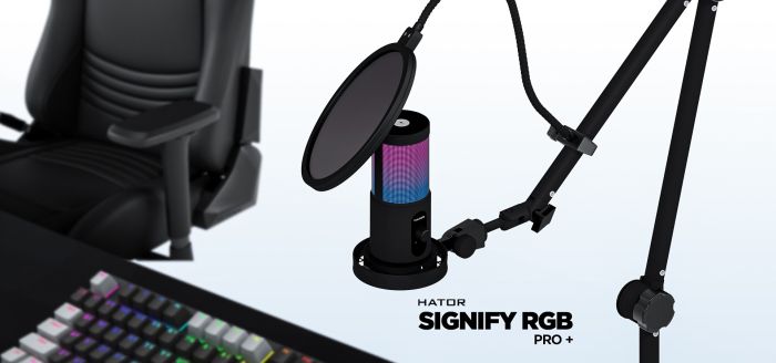 Мікрофон для ПК/ для стрімінгу, подкастів HATOR Signify RGB PRO+ (HTA-516)