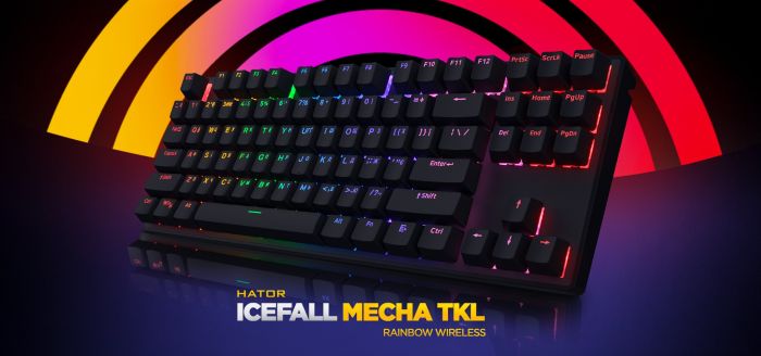 Клавіатура HATOR Icefall Mecha TKL wireless Rainbow Black (HTK287UA)