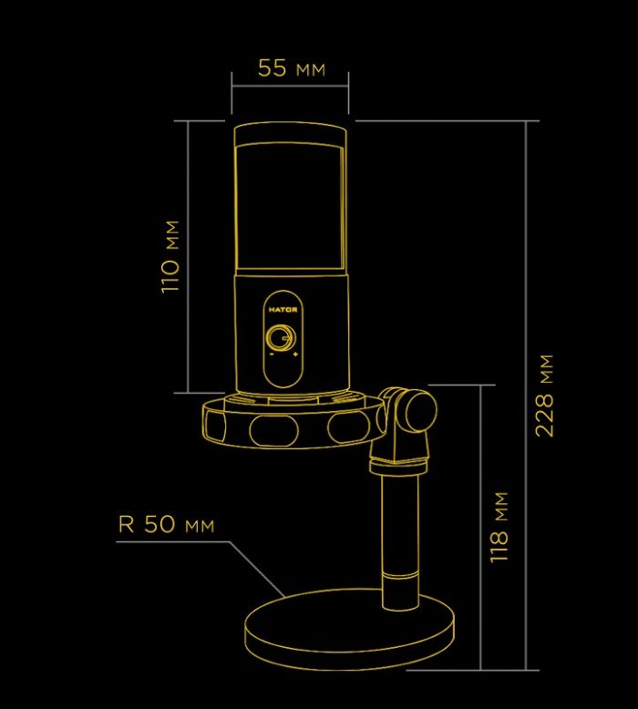 Мікрофон для ПК/ для стрімінгу, подкастів HATOR Signify RGB (HTA-510)