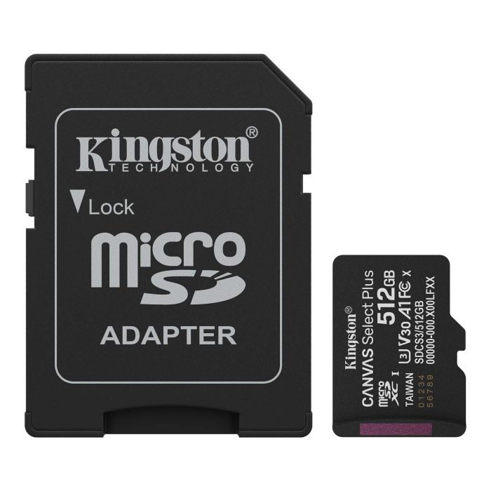 Карта пам'яті Kingston 512 GB microSDXC Canvas Select Plus Gen3 + SD-Adapter SDCS3/512GB