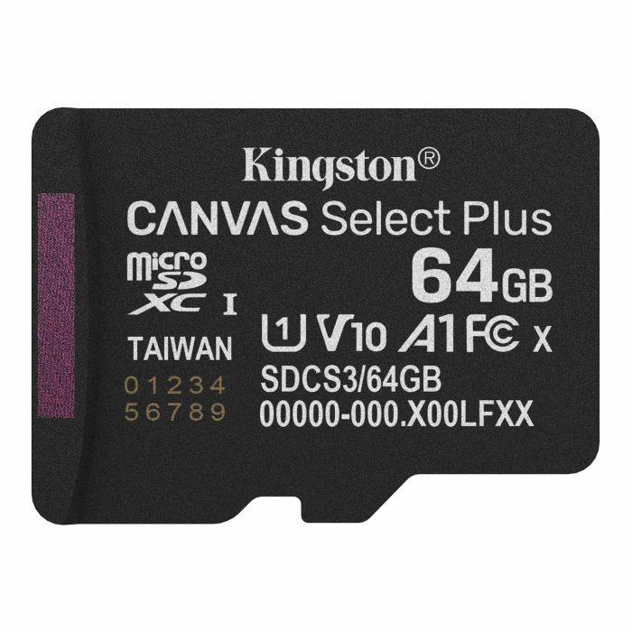 Карта пам'яті Kingston 64 GB microSDXC Canvas Select Plus Gen3 100R SDCS3/64GBSP