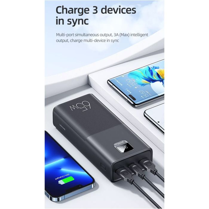 USAMS US-CD185 PB68 30000mAh 65W Black (ATXLOGTC01)