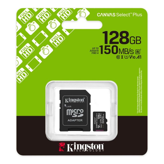 Карта пам'яті Kingston 128 GB microSDXC Canvas Select Plus Gen3 + SD-Adapter SDCS3/128GB