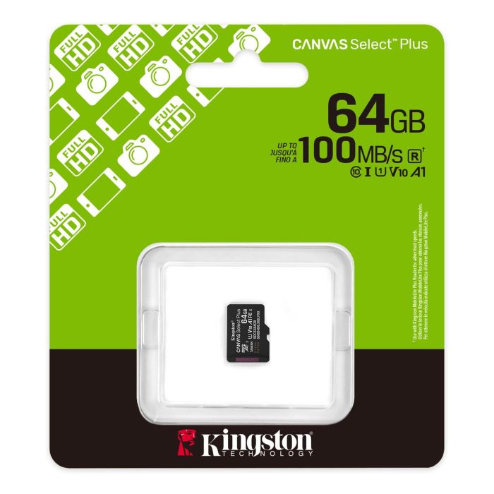 Карта пам'яті Kingston 64 GB microSDXC Canvas Select Plus Gen3 100R SDCS3/64GBSP