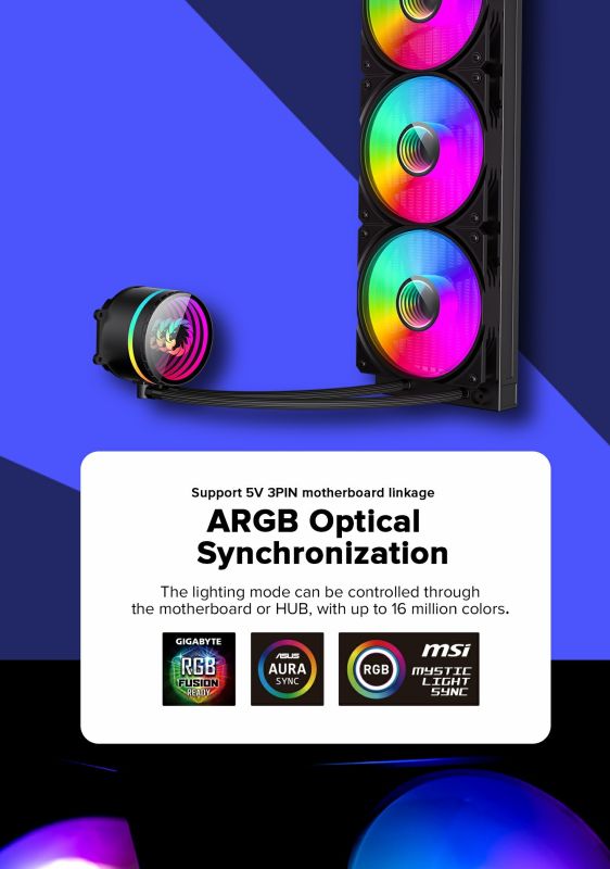 Водяне охолодження GameMax IceBurg 360 Infinity WH