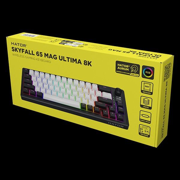 Клавіатура HATOR Skyfall 65 MAG ULTIMA 8K wireless black-white (HTK3860UA)