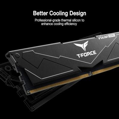 TEAM 32 GB (2x16GB) DDR5 6000 Team T-Force Vulcan Black (FLBD532G6000HC38JDC01)