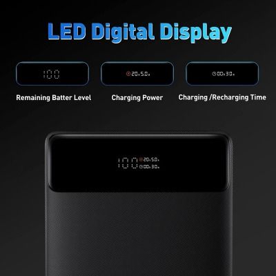 Baseus Blade Digital Display 20000 mAh PD 100W Black (PPDGL-01, PPBLD100-S, PPBL000201)