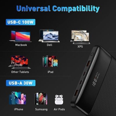 Baseus Blade Digital Display 20000 mAh PD 100W Black (PPDGL-01, PPBLD100-S, PPBL000201)