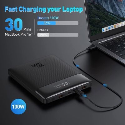 Baseus Blade Digital Display 20000 mAh PD 100W Black (PPDGL-01, PPBLD100-S, PPBL000201)