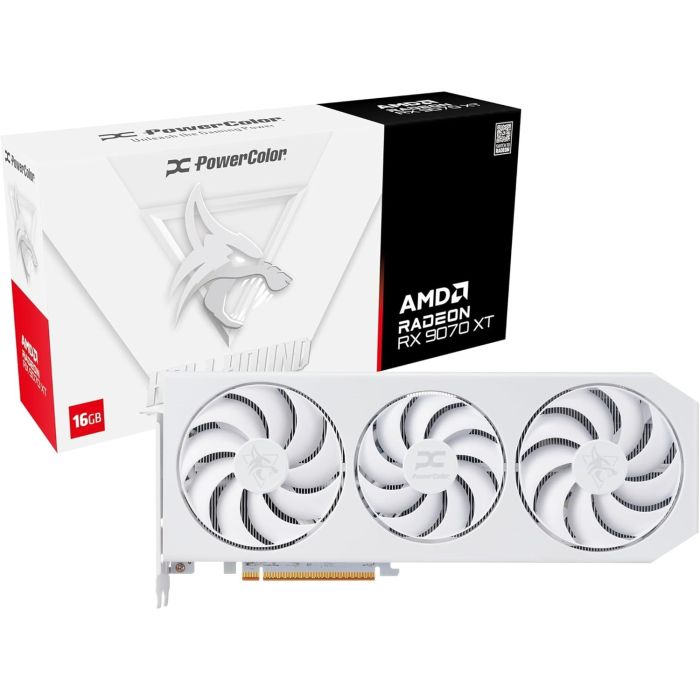 PowerColor Hellhound Spectral White AMD Radeon RX 9070 XT 16GB GDDR6 (RX9070XT 16G-L/OC/WHITE)