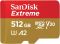 SanDisk 512 GB microSDXC UHS-I U3 V30 A2 Extreme + SD-Adapter (SDSQXAV-512G-GN6MA)