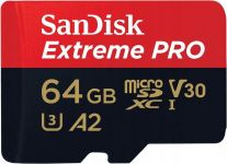 SanDisk 64 GB microSDXC UHS-I U3 Extreme Pro + SD Adapter SDSQXCU-064G-GN6MA