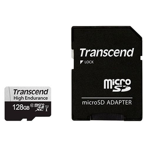 Transcend 128 GB microSDXC UHS-I 350V High Endurance + SD Adapter (TS128GUSD350V)
