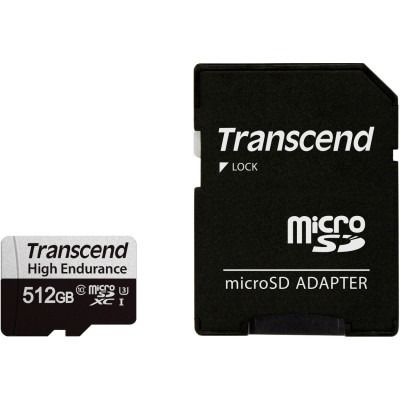 Transcend 512 GB microSDXC Clase 10 UHS-I (U3) + SD-adapter (TS512GUSD350V)
