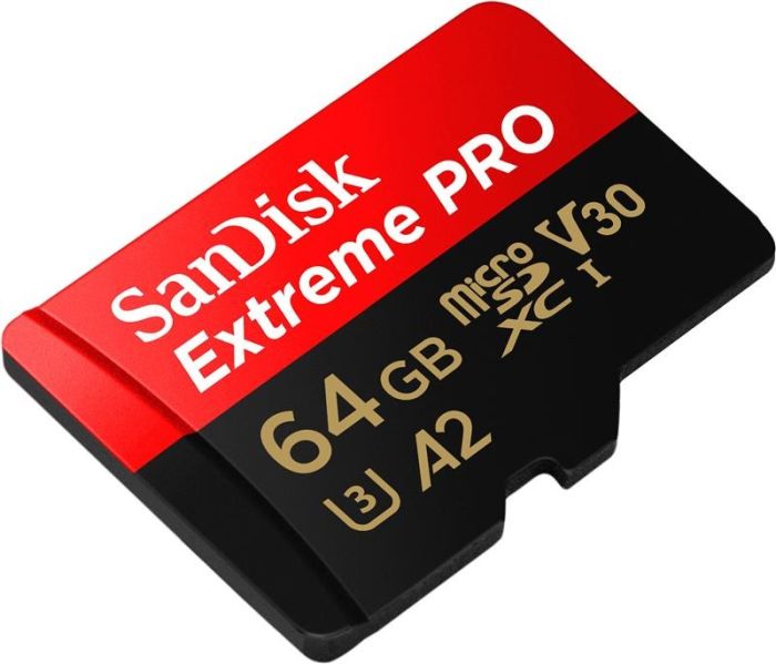 SanDisk 64 GB microSDXC UHS-I U3 Extreme Pro + SD Adapter SDSQXCU-064G-GN6MA