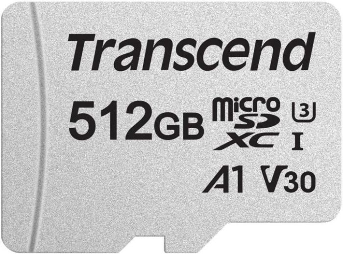 Transcend 512 GB microSDXC Clase 10 UHS-I (U3) + SD-adapter (TS512GUSD300S-A)