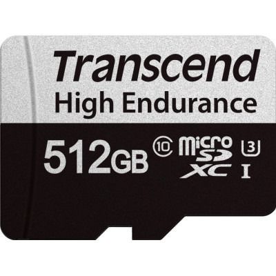 Transcend 512 GB microSDXC Clase 10 UHS-I (U3) + SD-adapter (TS512GUSD350V)