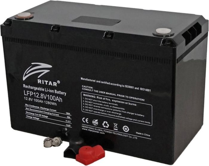 Акумулятор для ДБЖ/інвертора Ritar LiFePO4 12.8V 100Ah (LFP12.8V100AH G1)
