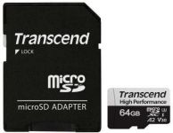 Transcend 64 GB microSDXC UHS-I 350V High Endurance + SD Adapter (TS64GUSD350V)