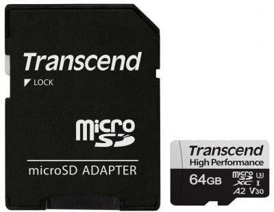 Transcend 64 GB microSDXC UHS-I 350V High Endurance + SD Adapter (TS64GUSD350V)