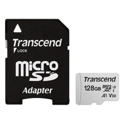 Transcend 128 GB microSDXC UHS-I U3 300S + SD Adapter TS128GUSD300S-A