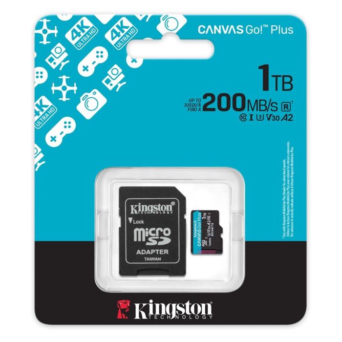 Kingston 1 TB microSDXC Canvas Go! Plus UHS-I U3 V30 A2 Class 10 + Adapter (SDCG4/1TB)