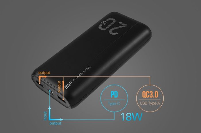 Silicon Power QS15 20000mAh Black (SP20KMAPBKQS150K)