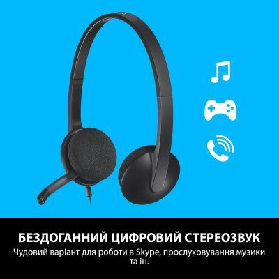 Комп'ютерна гарнітура Logitech H340 (981-000475)